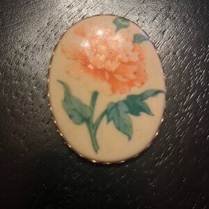Vintage 70s Flower Brooch or Pendant Signed Hallmark